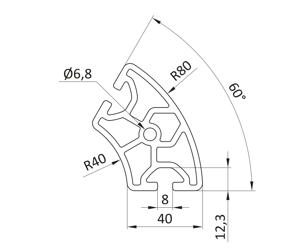Profil aluminiowy R40/80-60° [8]